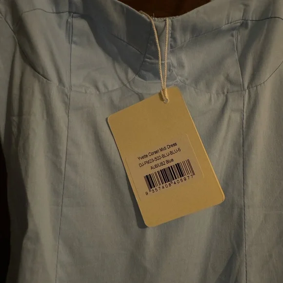 Peppermayo Yvette corset midi dress in blue NWT - Picture 4 of 6